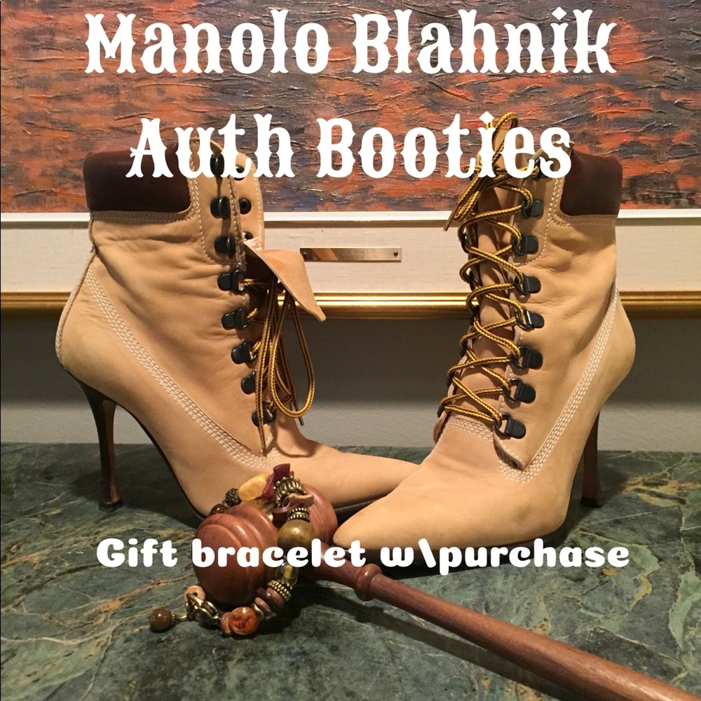 Manolo Blanhnik Timberline Stiletto JLo Booties